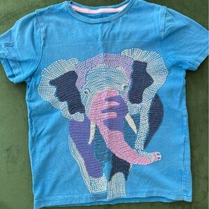 Blue Elephant Embroidered Kids T-Shirt